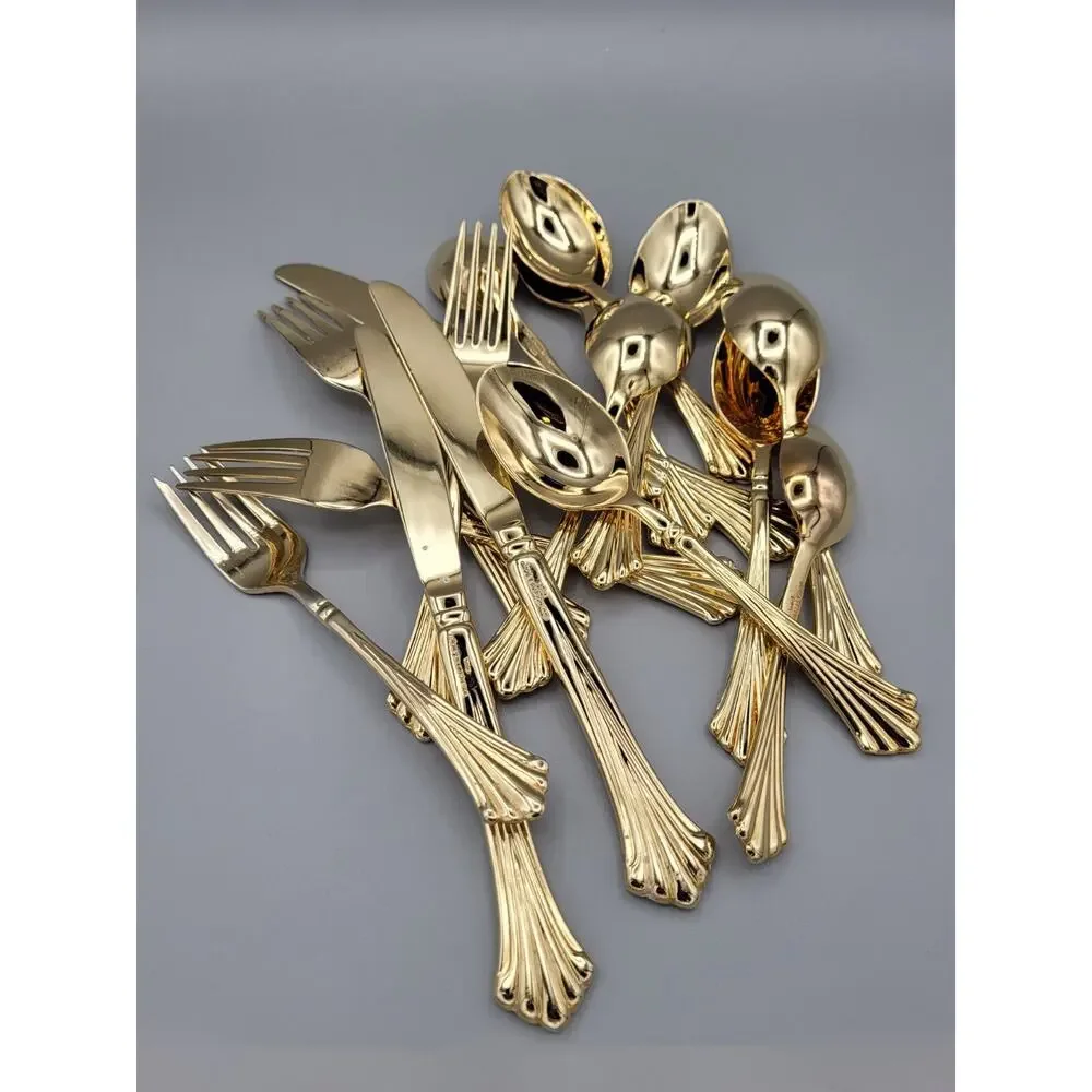 WM Rogers & Son GOLDEN ROYAL PLUME DAMAGED Flatware Lot Mixed READ Description